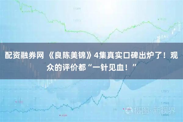 配资融券网 《良陈美锦》4集真实口碑出炉了！观众的评价都“一针见血！”